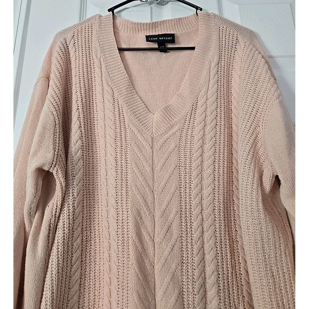 Lane Bryant‎  Acrylic V Neck Pullover Long Sleeve Sweater Size 18/20